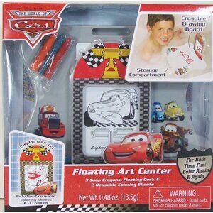 Disney Pixar Cars Floating Art Center Tub Reusable Coloring Sheets Soap Crayons